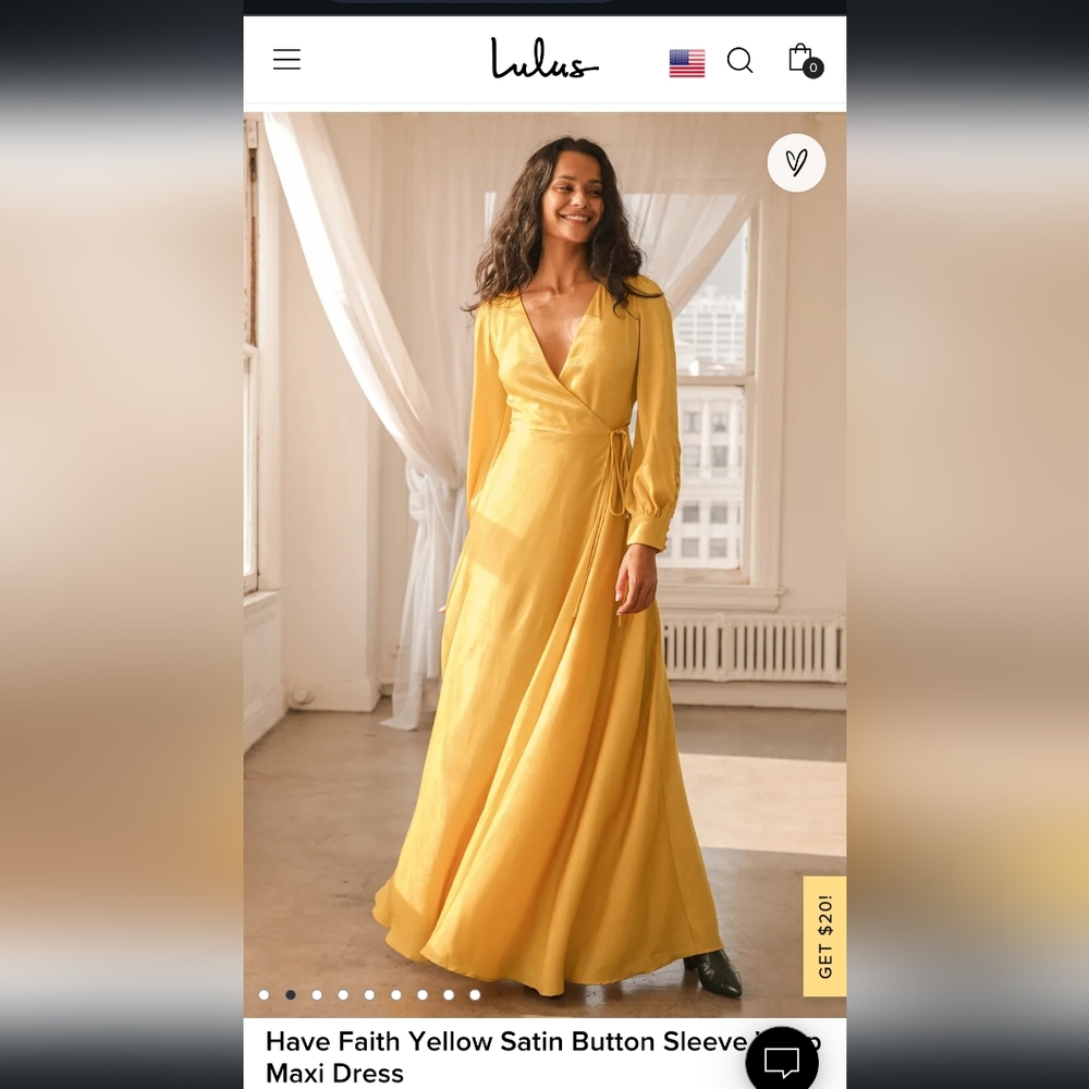 Lulu's Have Faith ivory satin wrap maxi dress